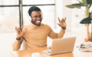 man in front of laptop